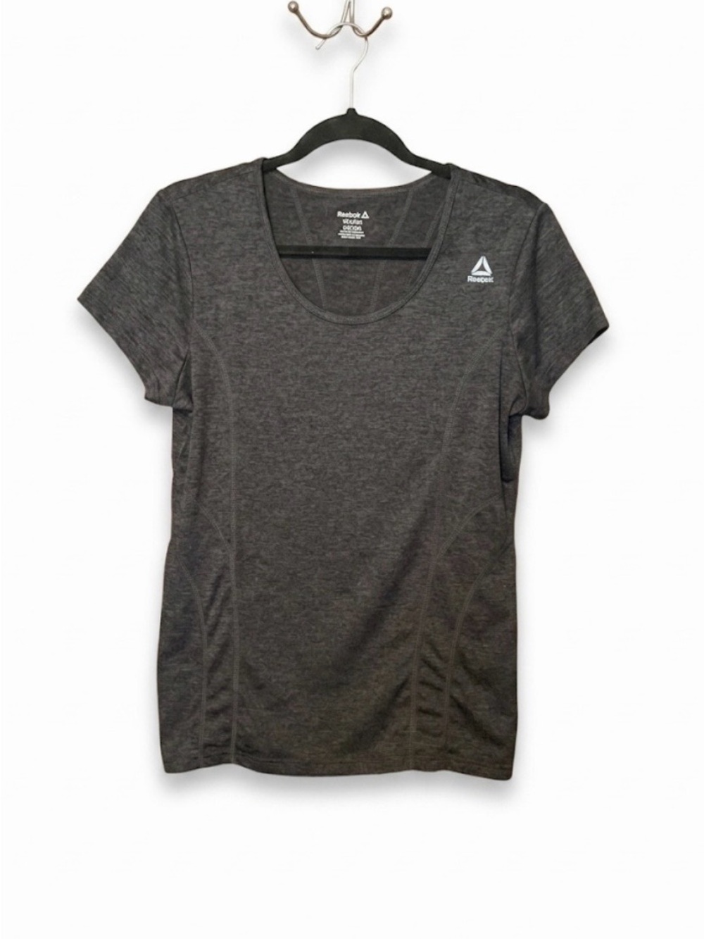Reebok Dark Gray Short Sleeve Athletic Tee - Medium - Picture 1 of 3
